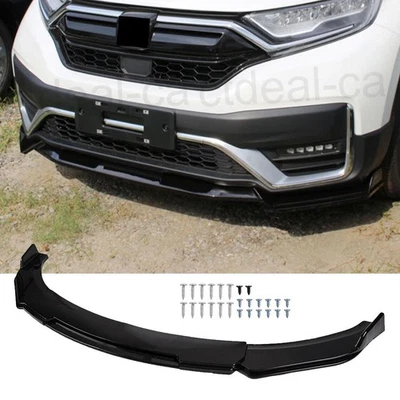 Gloss Black Front Bumper Lip Body Spoiler Splitters For Honda Accord Civic Sedan Foto 1 de 4