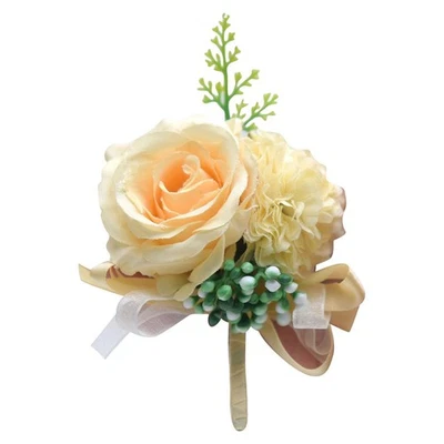 Bride Wrist Rose Flower Rose Corsage Bridesmaid Groom Boutonniere Wedding Supply - Image 1 of 4