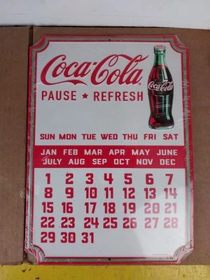 Coca-Cola Calendar Coke Vintage Embossed Metal Coca-Cola Sign w/Magnets Months - Image 1 of 4