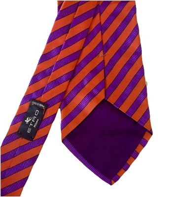 ETRO-Striped Silk Necktie-Hand Made in Italy - Image 1 of 4