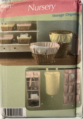 Sewing Pattern Nursery Storage Organizers Simplicity 4631 Uncut - Image 1 of 3