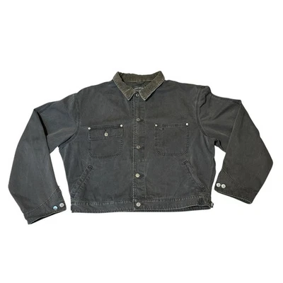 Jaqueta masculina vintage Ralph Lauren polo country cinza com colarinho de veludo bronzeado GG  - Imagem 1 de 4