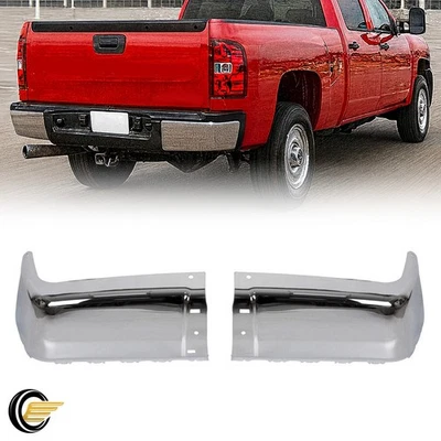 Rear Bumper End Caps Set For 2007-2013 Chevy silverado & GMC Sierra Rear Chrome - Image 1 of 4
