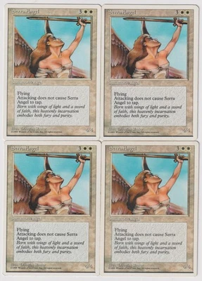 MTG 4X Serra Angel X4 Core Set 4th Edition Magic - LP/PL - Image 1 of 2
