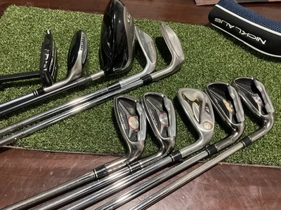 Complete Set Of 10 Golf Clubs-Taylormade w Cleveland Belly Putt w Titleist Gap - Image 1 of 4