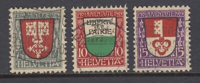 Switzerland Sc B12-B14 used. 1919 Coat of Arms semi postals, complete set, sound - Image 1 of 2