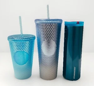 3 Stück Starbucks 2023 Blue Ombré Becher 24oz 16oz - Bild 1 von 7