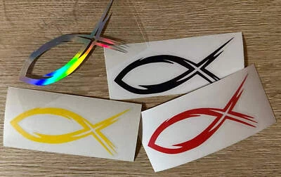 BEEEECREATION.DE Aufkleber / Sticker - Ichtys Jesus 2 - Grösse S Auto / Motorrad / MTB