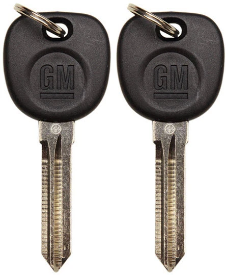 2 NOVAS CHAVES DE IGNIÇÃO COM CHIP TRANSPONDER CADILLAC GM FABRICANTE DE EQUIPAMENTO ORIGINAL 23372322 CHAVE COM LOGOTIPO GM - Imagem 1 de 1