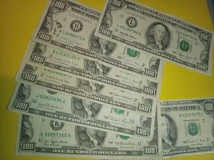 (1) US $100, One Hundred Dollar Bills Small Heads from 1977 - 1993 pick 1 - Picture 1 of 24