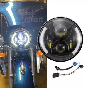 Faro LED de motocicleta de 7"" luz de señal de giro para Harley Softail Street Glide - Imagen 1 de 12