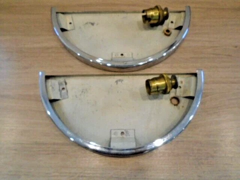 Vintage Art Deco Clam Shell Wall Light Glass Shade Mounts Pair 26cm 10 1/4" wide Cover