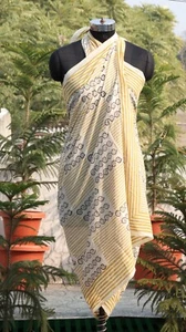 Indischer Hand Block gedruckt Schal für Frauen Sarong Strand Halstuch Überwurf 100 % Baumwolle - Bild 1 von 7