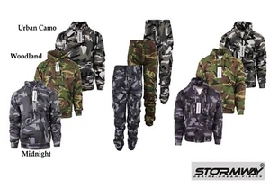 Chándal con capucha polar camuflaje del ejército para hombre | Cremallera | Joggers - Imagen 1 de 7