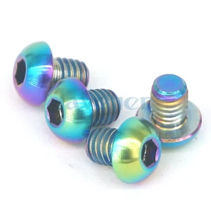 4 PCS M4x5mm Rainbow GR5 Titanium Button Head Screw For Road Bicycle C-Brake - Picture 1 of 4