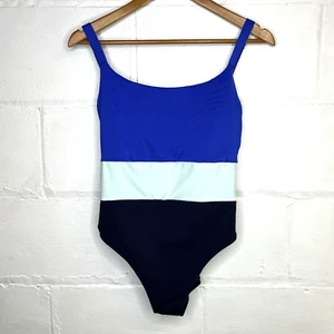 Athleta Women's Medium Coastline Women's Blue Colorblock One Piece Swimsuit - Picture 1 of 8