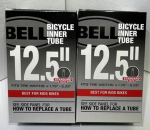 Lot Of 2 Bell Standard Valve Bicycle Inner Tube 12.5” x 1.75”x 2.25” Kids Bike - Picture 1 of 4