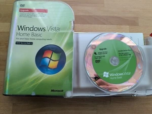 Microsoft Windows Vista Home Basic DVD 32-Bit Software Service Pack Product Key - Picture 1 of 4