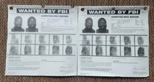 Hopeton "Sandokan" Eric Brown FBI Wanted Poster Jamaican Drug Lord VINTAGE - Bild 1 von 9