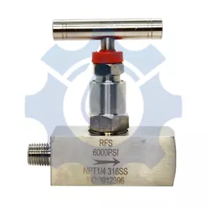 Stainless Steel 316 Straight Needle Valve, 1/2" NPT Male x Female up to 6000 PSI - Picture 1 of 3