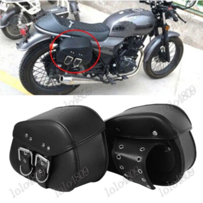 PU Leather Motorcycle Saddle Bags Side Storage Waterproof For Suzuki Boulevard Foto 1 de 4