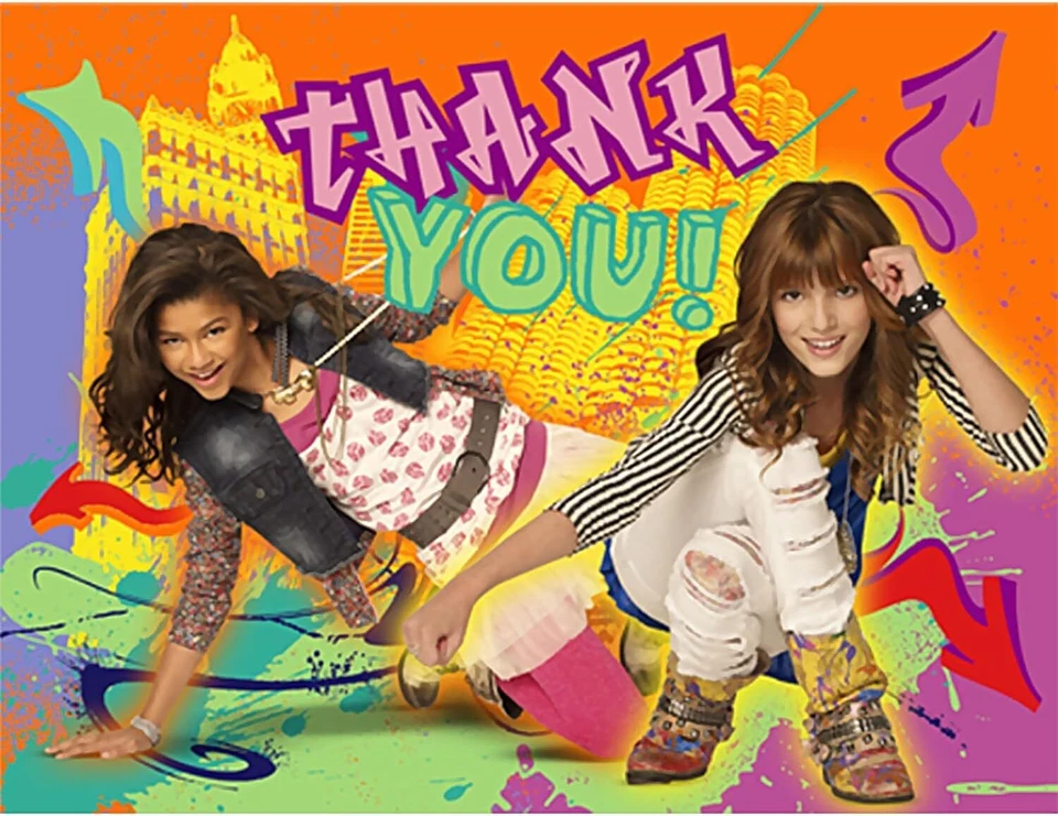 Shake It Up Dancers Disney TV Show Kids Birthday Party Thank You Notes Cards - Image 1 of 1