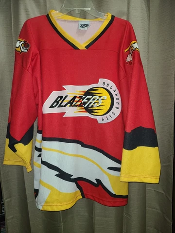 Oklahoma City Blazers Authentic Hockey Jersey Size XL Ice Hockey RARE OKC Stitch Cover