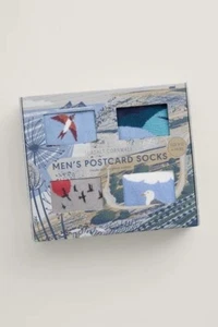SEASALT CORNWALL Seasalt Men's Postcard Socks 4 Pack uk 8-12 Gift Box Rooftop View New RRP £27.9