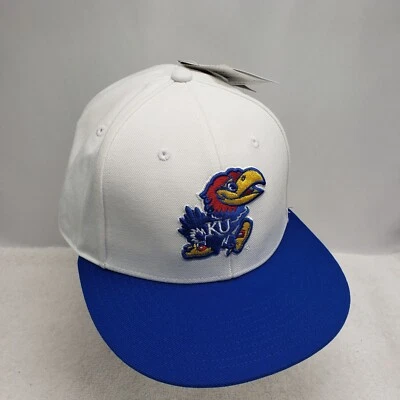 Kansas City Jayhawks NCAA Adidas Fitted White Hat Cap Size 7 3/8 - Image 1 of 4