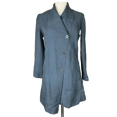 Chaqueta para mujer Stella Carakasi (talla XS) gris asimétrica verde cáñamo y tencel Foto 1 de 4