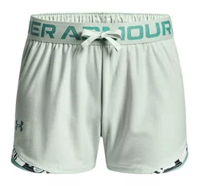 NWT Under Armour Girls Play Up Tri-Color Running Shorts Sz L Blue Aqua Sea Mist - Picture 1 of 5