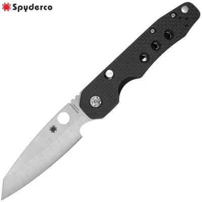 Spyderco Smock CPM-S30V Satin Blade Carbon Fiber New 2024 Pivot Screws C240CFP - Image 1 of 3