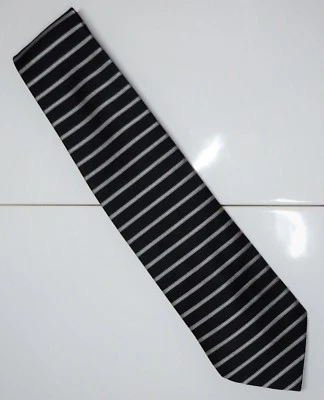 Corbata Ted Taylor para hombre, rayas negras/plateadas, formal, informal, negocios, boda, vintage  Foto 1 de 4