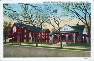 Methodist Episcopal Church Parsonage Jackson Georgia Postcard Posted - Picture 1 of 2