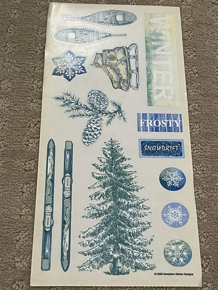 Esquí de invierno Sandylion vintage, patín, árbol congelado Foto 1 de 1