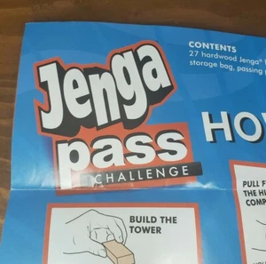 Jenga Pass Challenge Game by Hasbro - Complete with 27 blocks and 2 handed stand - Picture 1 of 7