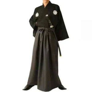 Set Costume Samurai Kimono Uomo Giapponese Ryoma Sakamoto Giappone con Tracciamento NUOVO - Foto 1 di 4