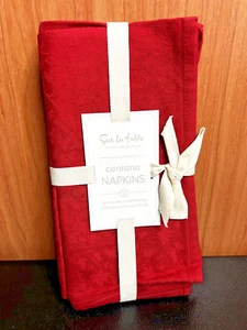 Juego de 4 servilletas de tela Cantana SUR LA TABLE 18,5" X 18,5", algodón rojo - Imagen 1 de 5