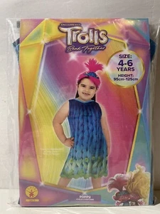 Dreamworks TROLLS Band Together “Poppy” Costume With Headband 4-6yrs BRAND NEW - Picture 1 of 2