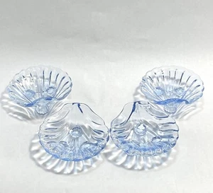 Cambridge Glass Salt Cellars Blue Shell Footed Nut Dishes • Seashell Beach - Picture 1 of 5