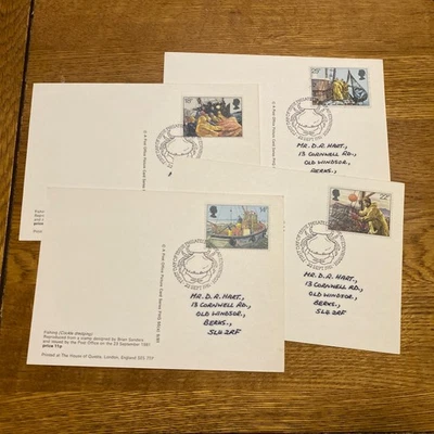 GB 1981 Fishing Industry 4 PHQ Cards, Stamps on Rear, Bureau FDI SHS - PHQ55 - Image 1 of 4