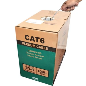 550 MHZ CAT6 Anschlusskabel 1000 Fuß blau, DSX-8000 zertifiziert 23 AWG 4 Paar, solide - Bild 1 von 8