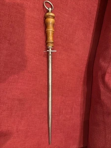 Vintage Seelbach Messerschärfstab, Stahl/Messing Holzgriff Made In Germany - Bild 1 von 6