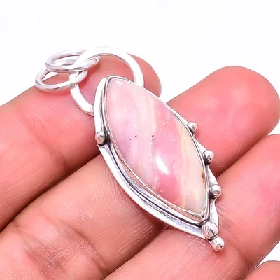 Pingente de prata esterlina 925 pedra preciosa natural rodocrosita - Argentina 1,95"P43 - Imagem 1 de 4