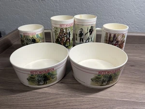 Vintage Star Wars Return of Jedi Bowl Dish Cup Set 1983 By Deka Plastic Rare Lot - Picture 1 of 10