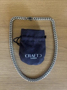 Craftd London Men's Silver Cuban Necklace 50cm 8mm Thickness - Picture 1 of 4