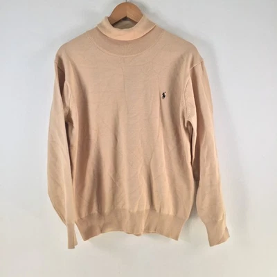Ralph Lauren Hombre Cuello Tortuga Punto Suéter Talla L Beige Manga Larga Algodón 124921 Foto 1 de 4