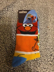 Sesame Street Elmo, Oscar, Bert Socks Crew 8-12 NEW Funny Novelty - Picture 1 of 6