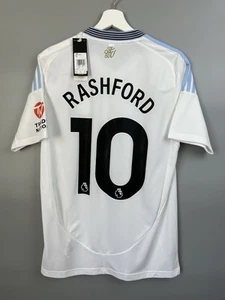 Rashford Aston Villa FC Jersey 24/25 Away Soccer Shirt White Adidas Mens Size M - Picture 1 of 13