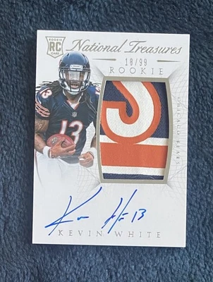 Camiseta deportiva National Treasures 2015 Kevin White (Osos) parche autógrafo RC/99 Foto 1 de 2